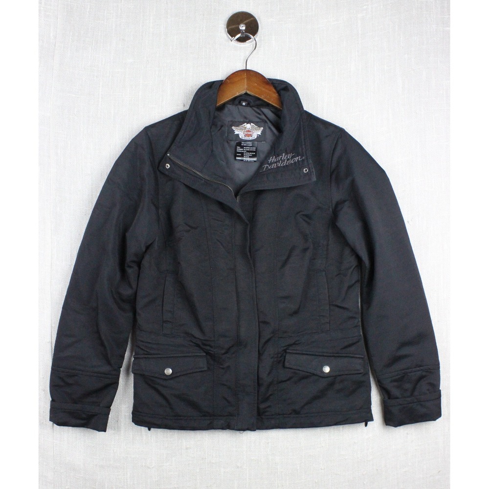 Harley-Davidson Womens Black Studded Eagle Wing Riding Jacket Small HD 80164